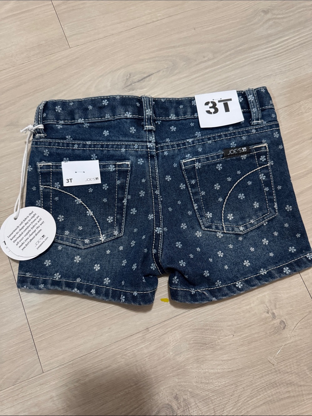 Joe's Jeans Dark Blue Daisy Print Denim Shorts - 3T